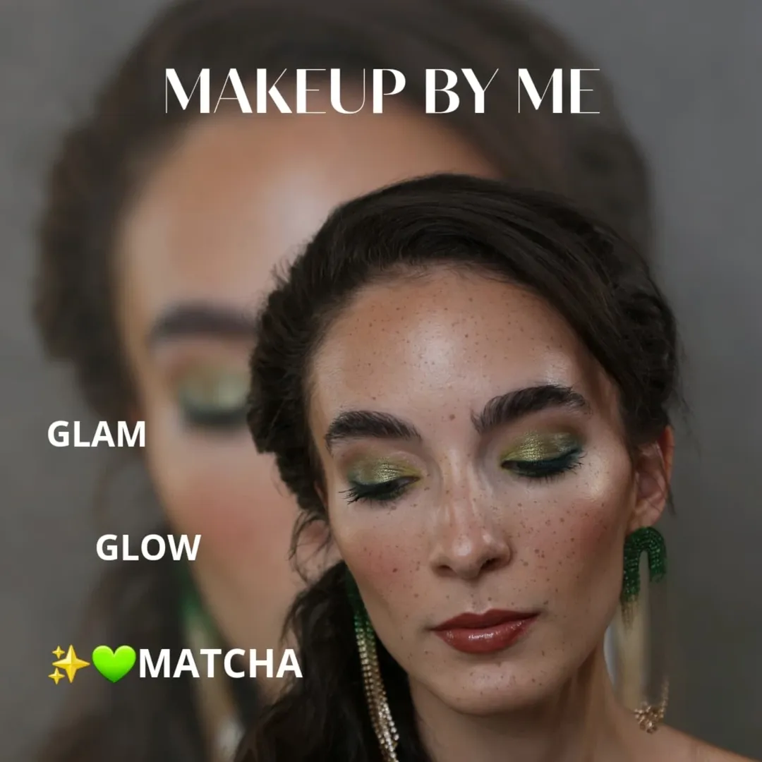 Zöld kreatív matcha glam smink
